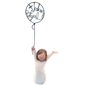 Willow Tree Birthday Girl Vintage 2005 Susan Lordi Demdaco 6 In Wooden Painted